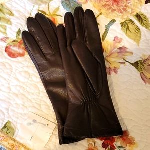 Nordstrom Chocolate Brown Leather Gloves